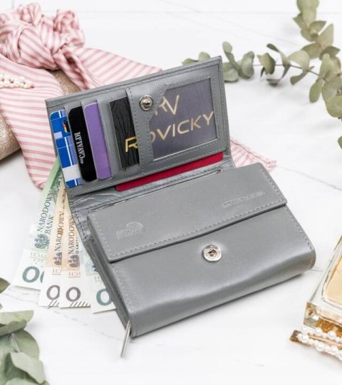 Skórzany portfel damski z miejscem na zdjęcia i systemem RFID - 4U Cavaldi