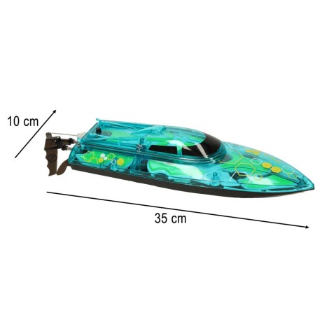 Motorówka zdalnie sterowana RC REVOLT Q7 Illuminator Szybka Łódź 20km/h Zasięg 150m 2.4GHz Silnik Chłodzony Wodą LED Auto-Reset