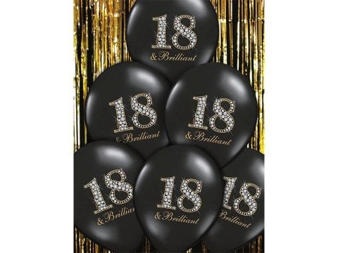 Balony Strong, urodzinowe 18 & Brilliant, Czarne 30cm, 50 szt. Balony Strong, urodzinowe 18 & Brilliant, Czarne 30cm, 50 szt.