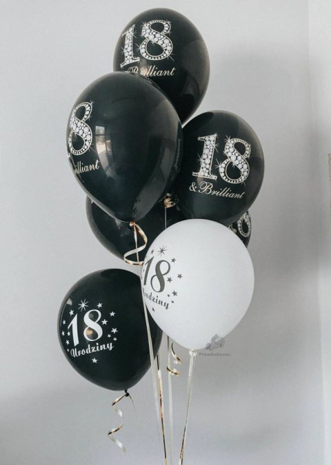 Balony Strong, urodzinowe 18 & Brilliant, Czarne 30cm, 50 szt. Balony Strong, urodzinowe 18 & Brilliant, Czarne 30cm, 50 szt.