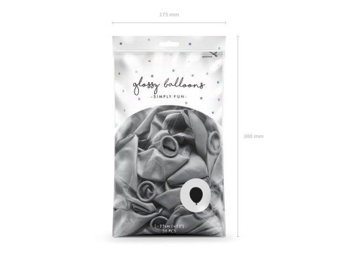 Balony lateksowe Glossy, Chrome, Srebrne, 30cm, 50 szt. Balony lateksowe Glossy, Chrome, Srebrne, 30cm, 50 szt.