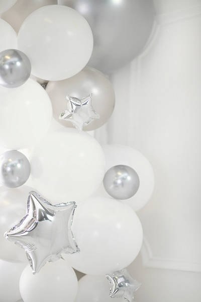 Balony lateksowe Glossy, Chrome, Srebrne, 12cm, 50 szt. Balony lateksowe Glossy, Chrome, Srebrne, 12cm, 50 szt.