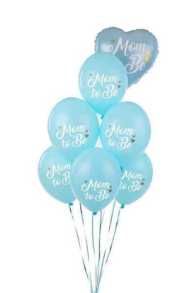 Balony lateksowe Mom to be, pastelowy niebieski 30cm, 50 sztuk Balony lateksowe Mom to be, pastelowy niebieski 30cm, 50 sztuk