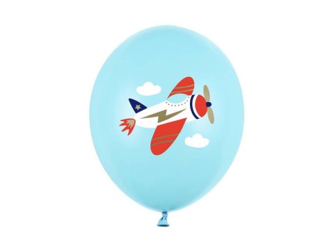 Balony lateksowe Samolot, niebieskie 30cm, 50 sztuk Balony lateksowe Samolot, niebieskie 30cm, 50 sztuk