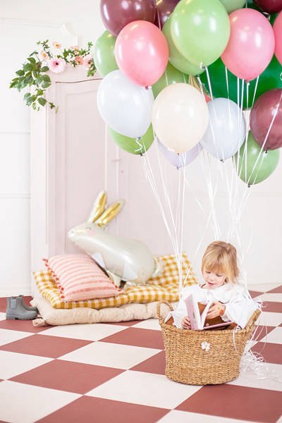 Balony lateksowe Strong, Niebieskie, Pastel Light Misty Blue, 30cm, 100 szt.