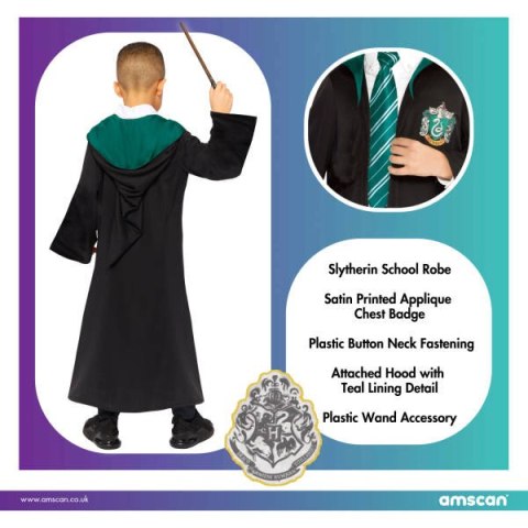 Strój, Kostium przebranie Harry Potter, Slytherin 10-12 lat Strój, Kostium przebranie Harry Potter, Slytherin 10-12 lat