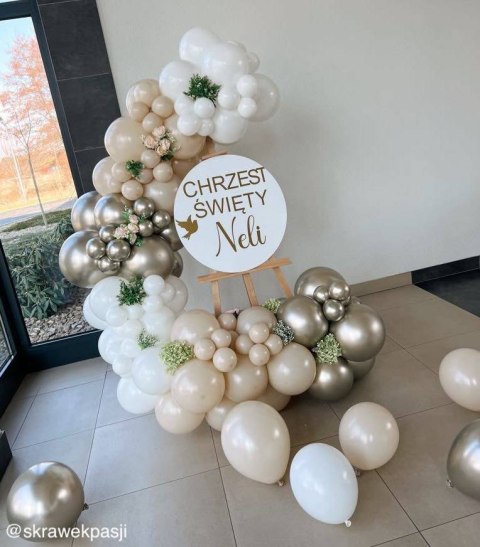 Balony Złote, Szampańskie, Shiny Chrome, 12cm, 100 szt. Balony Złote, Szampańskie, Shiny Chrome, 12cm, 100 szt.