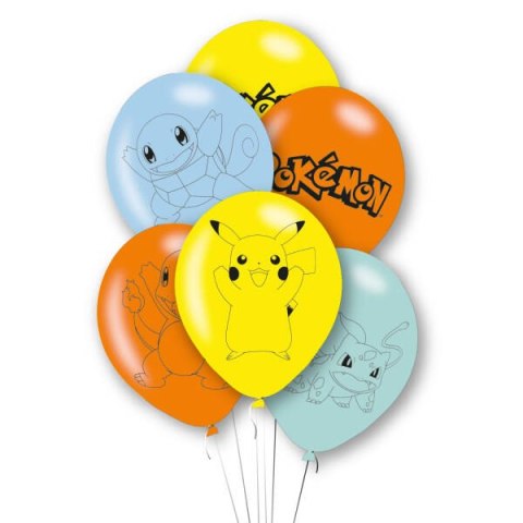 Balony lateksowe Pokemon, Pikachu 28cm, 6 szt. Balony lateksowe Pokemon, Pikachu 28cm, 6 szt.