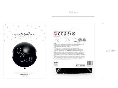 Balon Gigant Gender Reveal - Dziewczynka, 1m Balon Gigant Gender Reveal - Dziewczynka, 1m