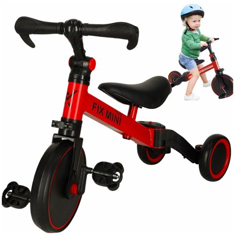 Rowerek biegowy Trike Fix Mini rower wielofunkcyjny 3w1 czerwony