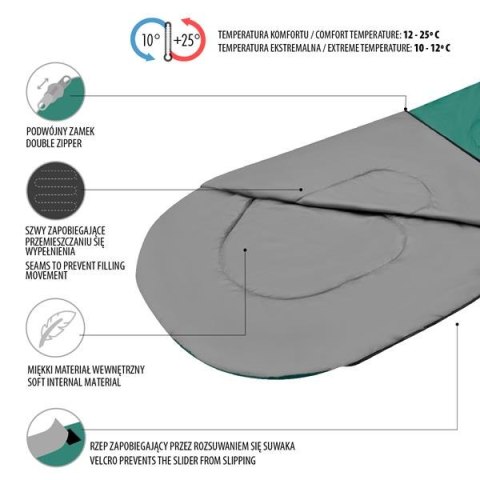 NC2105 ZIELONO-SZARY ŚPIWÓR ROZMIAR L NILS CAMP NC2105 ZIELONO-SZARY ŚPIWÓR ROZMIAR L NILS CAMP