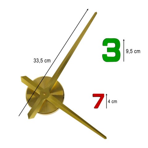 Zegar ścienny naklejany DIY regulowany 80-90 cm złoty kolorowy 12 cyfr Zegar ścienny naklejany DIY regulowany 80-90 cm złoty kolorowy 12 cyfr