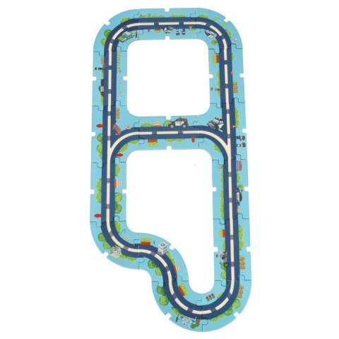Tor samochodowy puzzle policja auto pojazd samochód znaki drogowe ulica miasto 47 elementów