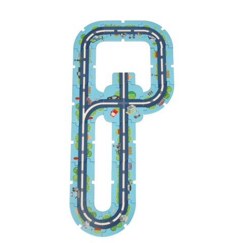 Tor samochodowy puzzle policja auto pojazd samochód znaki drogowe ulica miasto 47 elementów