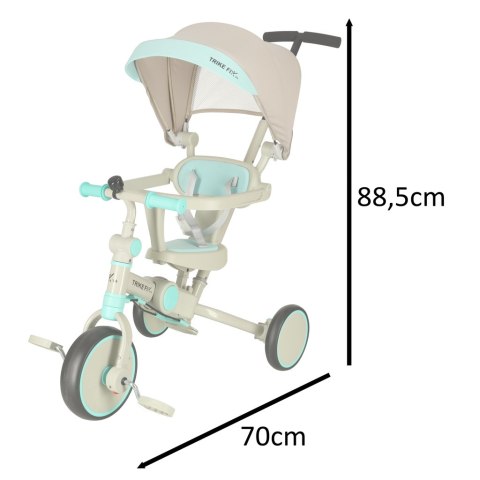 Rowerek trójkołowy TRIKE FIX V4 rower spacerówka rowerek biegowy 6w1 szary niebieski