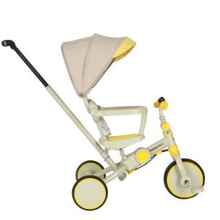 Rowerek trójkołowy TRIKE FIX V4 rower spacerówka rowerek biegowy 6w1 szary żółty