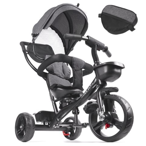 Rowerek trójkołowy Trike Fix Lite rower spacerówka 3w1 obracany 360 wolne koło szary