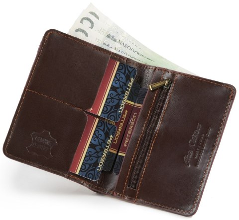 Eleganckie etui na dokumenty ze skóry naturalnej - Peterson Eleganckie etui na dokumenty ze skóry naturalnej - Peterson