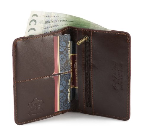 Eleganckie etui na dokumenty ze skóry naturalnej - Peterson Eleganckie etui na dokumenty ze skóry naturalnej - Peterson