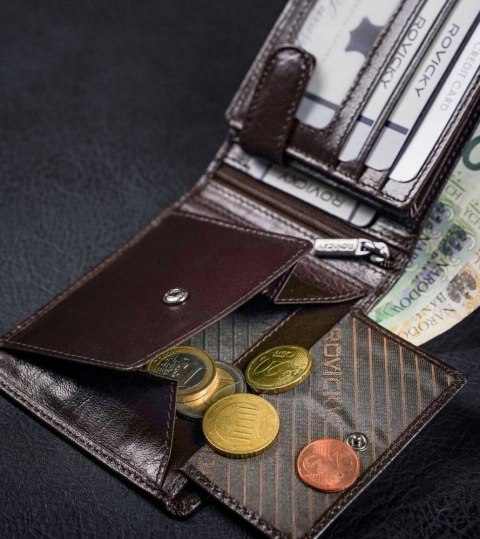 Skórzany portfel męski z systemem RFID - Rovicky