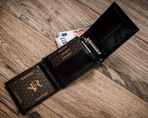 Elegancki portfel męski z dużą sekcją na dokumenty - Rovicky Elegancki portfel męski z dużą sekcją na dokumenty - Rovicky
