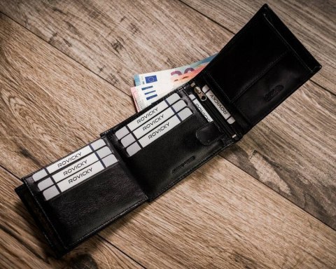 Elegancki portfel męski z dużą sekcją na dokumenty - Rovicky Elegancki portfel męski z dużą sekcją na dokumenty - Rovicky