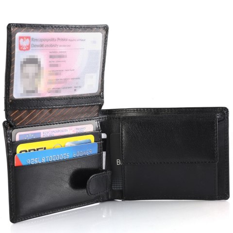 Skórzany portfel męski z ochroną kart RFID Protect - Rovicky Skórzany portfel męski z ochroną kart RFID Protect - Rovicky