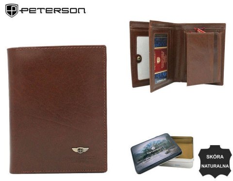 Elegancki, duży portfel męski ze skóry naturalnej - Peterson Elegancki, duży portfel męski ze skóry naturalnej - Peterson