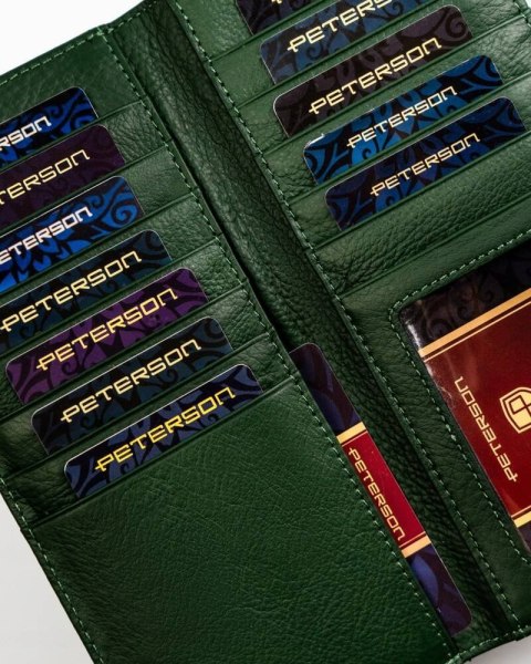 Pojemny, skórzany portfel damski z systemem RFID - Peterson